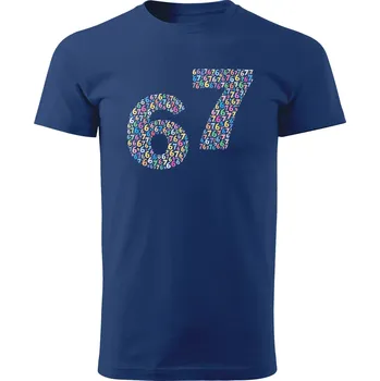 Pánské tričko Grooters Vtipné tričko - Six Seven Barva: Modrá, Velikost: XL