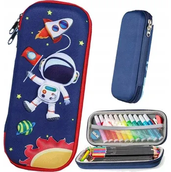 Penál SUPER ŠKOLNÍ PENÁL Pro Chlapce Tvrdý Pevný Pouzdro 3D ŠKOLA vesmír
