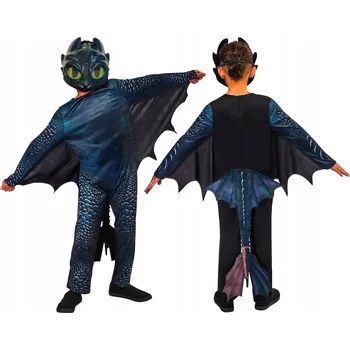 Kostým Drak Bezzubka Noční Fúrie s licencí, velikost 7-8 let (122-128 cm)