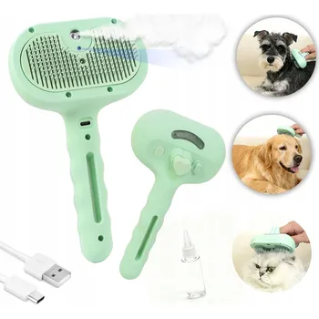 Kosmetika pro psa Elektrický parní kartáč s automatickým čištěním pro psy a kočky, bílý