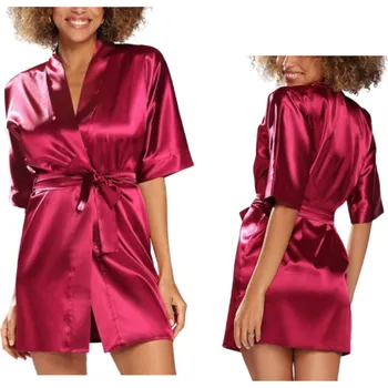 Dámský župan Dámský saténový župan DKaren velikost 90 XL černý