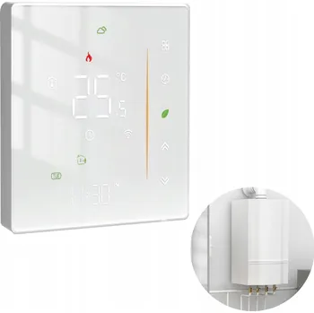 MOES Chytrý termostat TUYA WIFI pro plynový a vodní kotel, bílý