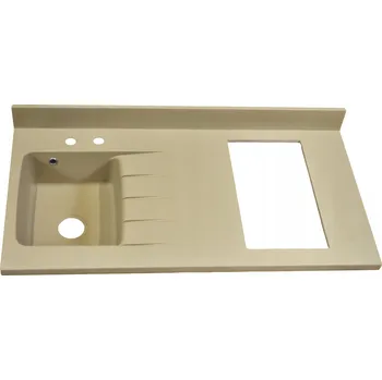 Granitový dřez Jednokomorový dřez, otvor pro varnou desku, horní montáž, 140 x 63 cm