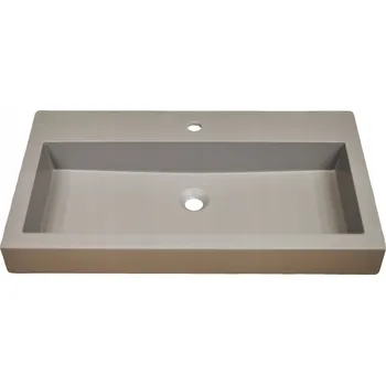 Zápustné umyvadlo do desky, obdélníkové, šedé 60 x 45 cm