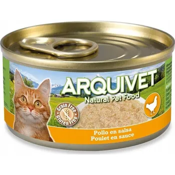 Krmivo pro kočku ARQUIVET konzerva pro kočky kuřecí v omáčce 80g