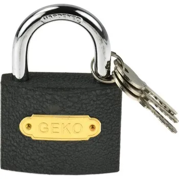 Šedý visací zámek 63 mm GEKO (60/6)