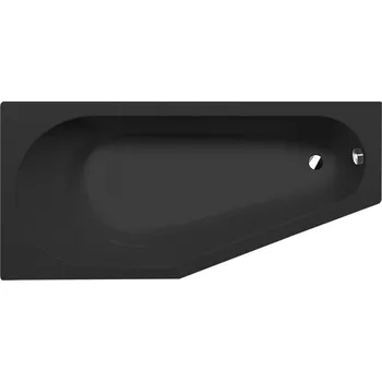 Vana Polysan TIGRA L asymetrická vana 170x80x46cm, černá mat