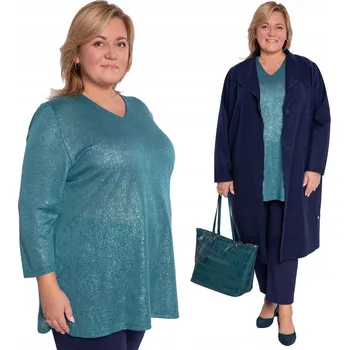 Dámská tunika Modrá tunika se stříbrnou nitkou, velikost 44