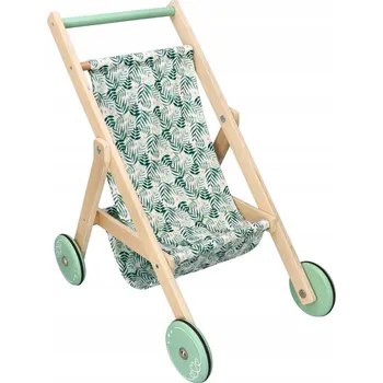 Kočárek pro panenku Kočárek pro panenky Adam Toys dřevěný, skládací (golfky), zelený