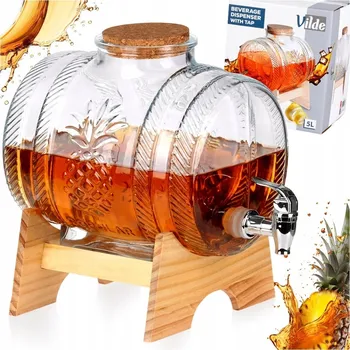 Sklenice Antalkový skleněný barel s kohoutkem a kohoutkem sklenice na alkohol bimber whisky 5L