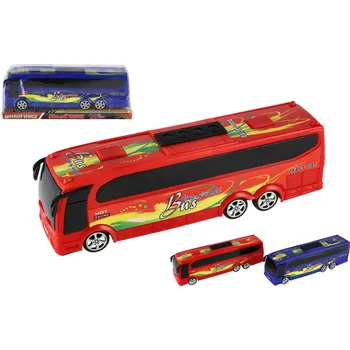 Hračka Teddies Autobus plast 25cm na setrvačník 2 barvy v krabičce