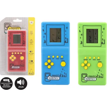 Hlavolam Teddies Digitální hra Padající kostky hlavolam plast 7x14,5cm 3 barvy na baterie se zvukem na kartě