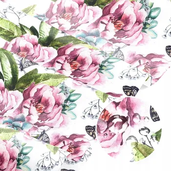 VODĚODOLNÁ ZAHRADNÍ LÁTKA OXFORD S POTISKEM Motýli 1 MB