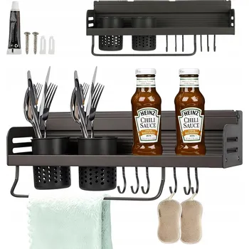 ZÁVĚSNÝ ORGANIZÉR NA KOŘENÍ 40 CM SE 2 ZÁSOBNÍKY DO KOUPELNY A KUCHYNĚ