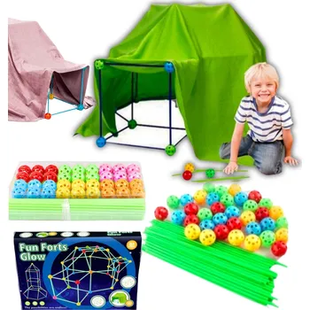 ostatní stavebnice Stavebnice kostky XXL trubičky stan základna pro stavění, 68 dílů pro děti