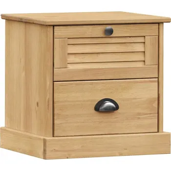 Noční stolek Noční stolek VIGO z masivního borovicového dřeva, 42x35x42 cm, medově hnědá