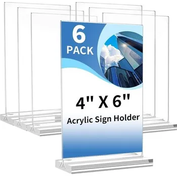 Rám na obraz Stojan Svalor na 6 kusů A6, akrylový stolní stojan s odnímatelnou základnou, reklamní stojan ve