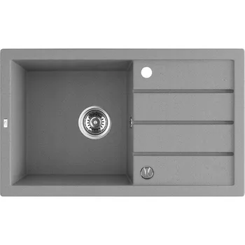 Granitový dřez Jednokomorový granitový dřez Laveo Trzynastka šedý