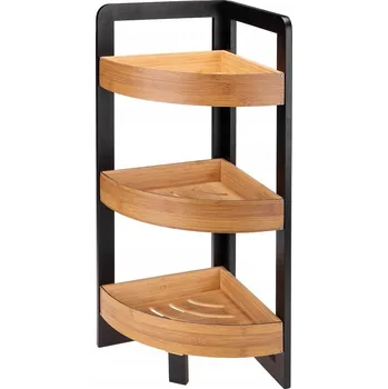 regál Koupelnový regál Galicja bezbarvý, černý 25 x 25 x 60 cm