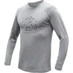 Pánské termotriko s dlouhým rukávem Sensor Merino Wool – potisk S šedá/van life