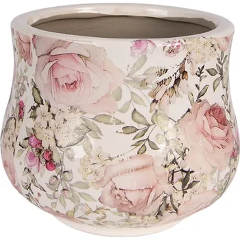 Květináč Clayre & Eef - Keramický květináč PASSIONATE FLOWERS 6CE2241M