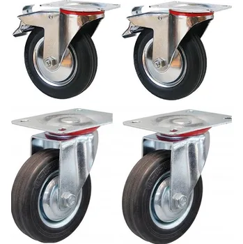Pojezdové kolečko OTOČNÁ POJÍZDNÁ KOLEČKA 200mm 740kg KOLEČKA KOVOVÁ S GUMOU S BRZDOU PRO VOZÍKY