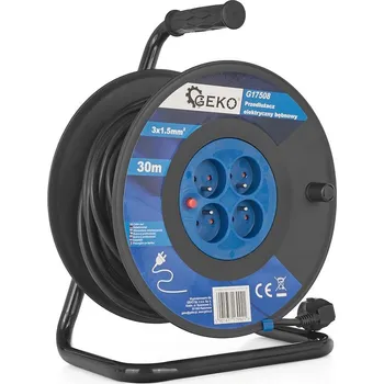 Prodlužovací kabel Geko Elektrická prodlužovací šňůra s navijákem 3x1,5 mm2, 30 m (1)