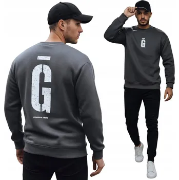 Pánská mikina Dstreet Pánská mikina s potiskem BX5921 Barva: Tmavě Šedá, Velikost: L