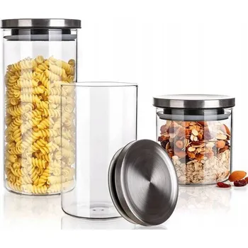 Obraz SKLENĚNÉ NÁDOBY V KRABICI jako dárek do kuchyně 650/1100/1450 ml s víčkem