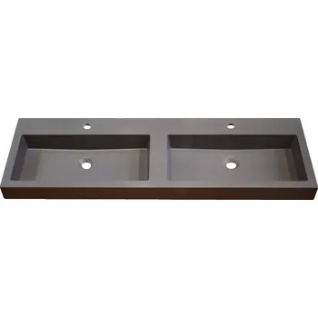 Zápustné umyvadlo do desky, obdélníkové, šedé 160 x 45 cm