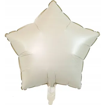 Balónek Fóliový balónek HVĚZDA 18" KRÉMOVÝ CREAM 45 cm na helium svatba oslava narozenin béžový 02