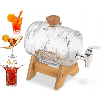 Zavařovací sklenice Zavařovací Sklenice sud s kohoutkem stojanem na alkohol džusy nápoje likéry pivo 1 l