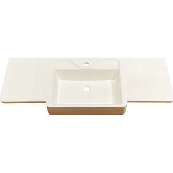 Umyvadlo Umyvadlo zapuštěné do desky, asymetrické, bílé 135 x 50 cm