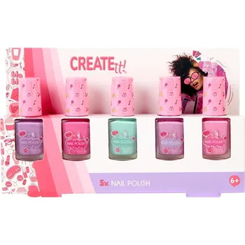 Přípravek na nehty Sada laků na nehty Create It! 5 kusů pro děti, bezpečné barvy