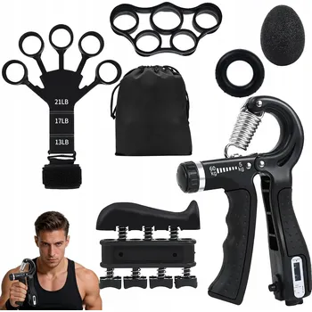 Sada 6x posilovačů prstů a rukou s nastavitelným odporem