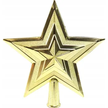 Vánoční dekorace ŠPIČKA NA VÁNOČNÍ STROMEK ZLATÁ HVĚZDA VÁNOČNÍ DEKORACE