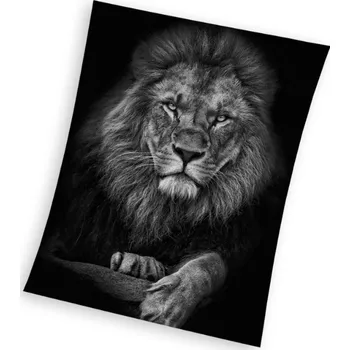 deka Dětská deka Lev černá šedá 4081 C23 CARBOTEX rozměr 150x200 cm