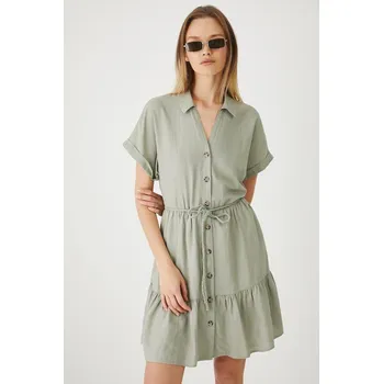 Dámské šaty Lněné šaty Medicine RS25.SUD0A0 zelená 91X, vel. XL