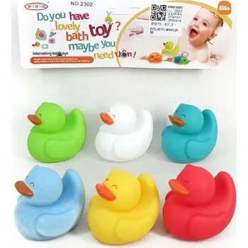 Hračka pro nejmenší PÍSKACÍ HRAČKY DO VODY KAČENKY BAREVNÉ SENZORICKÉ