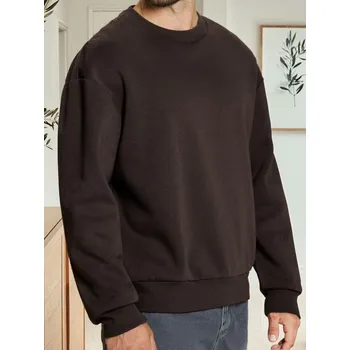 Pánská móda Sinsay - Mikina basic - hnědá - 2325O-98X - 2325O-98X-3XL