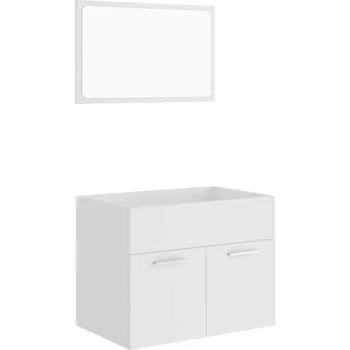 Koupelnový nábytek Sada koupelnového nábytku bílá: skříňka 60x38,5x46 cm, zrcadlo 60x1,5x37 cm