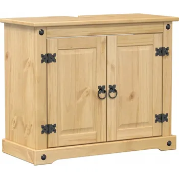 Komoda Koupelnová skříňka Corona z masivního borovicového dřeva, medově hnědá, 73x33x60 cm