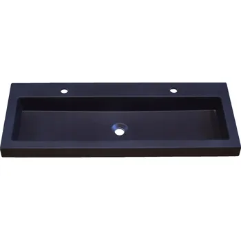 Umyvadlo zapuštěné do desky, obdélníkové, černé 100 x 40 cm