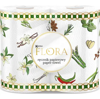 Utěrka Papírové utěrky Kartika FLORA 2 role 75 útržků 3 vrstvy