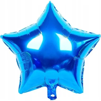 Balónek HVĚZDA 18" palců fóliový balónek MODRÝ 45 cm