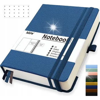 Zápisník Zápisník A5, 360 stran, 100 g/m2, deník s mřížkou, tvrdé desky, modrý