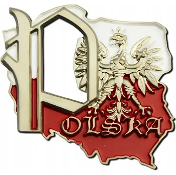 Obraz Magnet kovový Polská mapa Premium stříbrný otvírák velkoobchod 12ks suvenýr