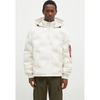 Pánské oblečení Bunda Alpha Industries Hooded Logo, M, béžová, 01X