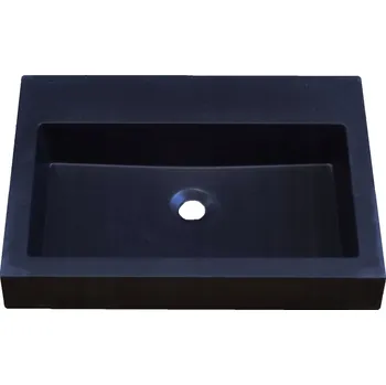 Umyvadlo zapuštěné do desky, obdélníkové, černé 60 x 45 cm