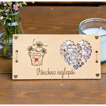 Dekorace z Řečice Dárková karta/přání na peníze k narozeninám dortík